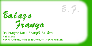 balazs franyo business card