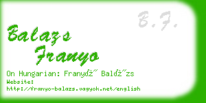 balazs franyo business card